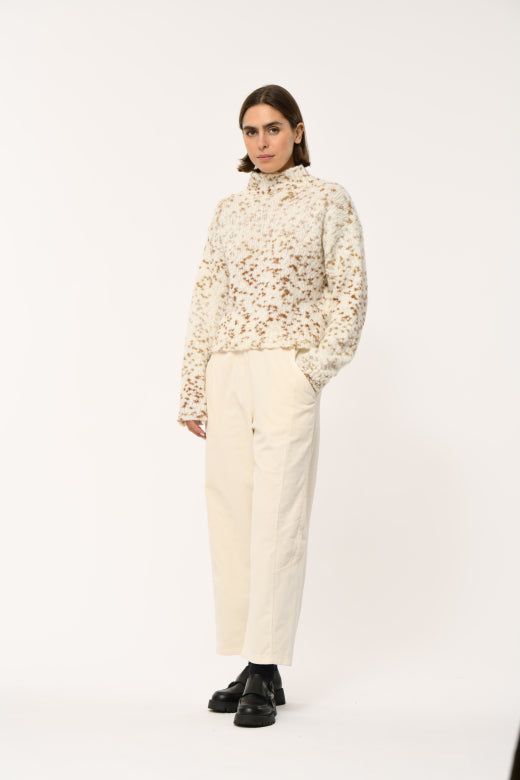 Knit Jumper in Cow Print