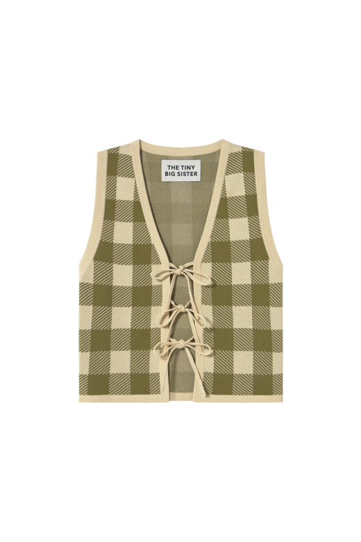 Check Knitted Vest