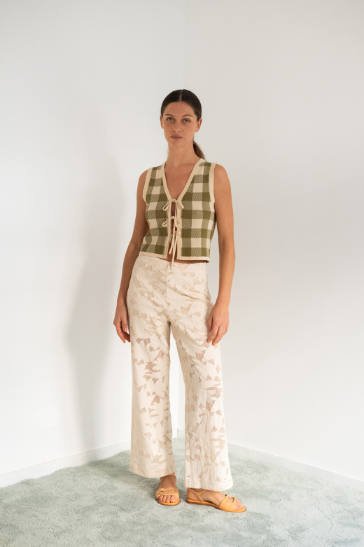 Check Knitted Vest