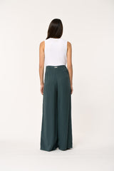 Luciano Wide Leg Trouser in Turquoise