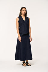 Lozen Waist Coat in Dark Denim