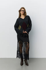 Palea V-Neck Sweater in Dark Grey