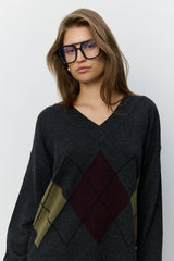 Palea V-Neck Sweater in Dark Grey