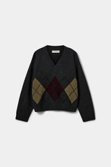 Palea V-Neck Sweater in Dark Grey