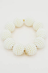 Round Scrunchie Bracelet in Large Pearls