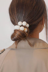 Round Scrunchie Bracelet in Large Pearls