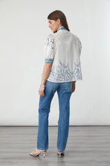 Poppy Blouse in Indigo Coral