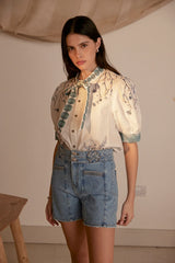 Poppy Blouse in Indigo Coral