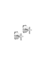 Protective Cross Studs in Silver