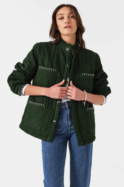 Pablo Quilted Jacket in Dark Pine