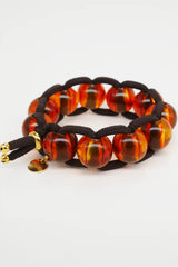 Round Marble Weave Scrunchie Bracelet