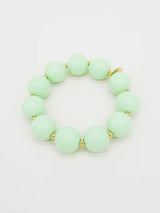 Round and Gold Bead Bracelet in Green