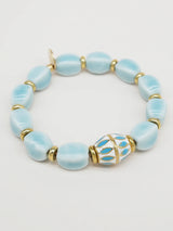 Ceramic Scrunchie Bracelet in Pale Blue