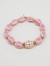 Ceramic Scrunchie Bracelet in Pale Pink