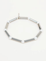 Dorés Scrunchie Bracelet in Silver Rectangle