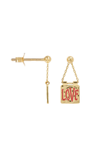 Single Love Note Stud in Gold