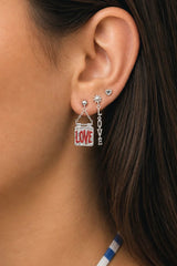 Single Love Note Stud in Silver