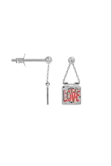 Single Love Note Stud in Silver