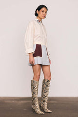 Block Shift Mini Skirt in Spliced