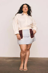Block Shift Mini Skirt in Spliced