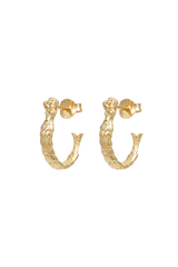 Small Mermaid Hoop Earrings in Gold