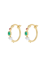 Small Storybook Hoop Earrings in Gold