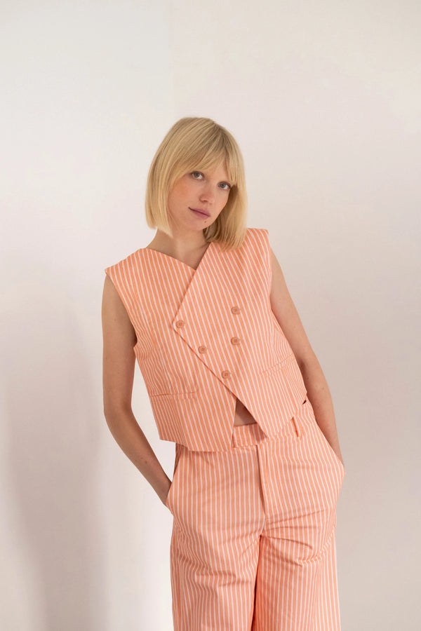 Striped Trousers in Pastel Pink