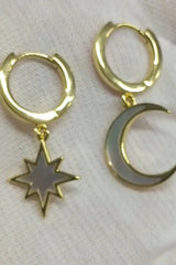 Moon and Star Hoop Earrings