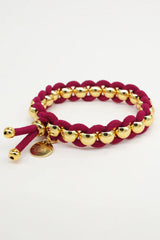 Tissés Scrunchie Bracelet in Bordeaux