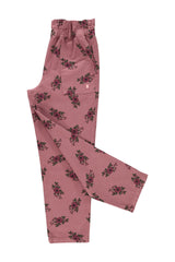 Trousers in Old Pink with Flowers