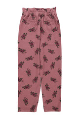 Trousers in Old Pink with Flowers