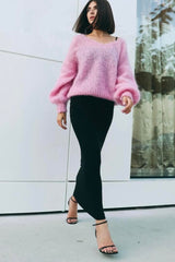 Mohair Knit Jumper in Soft Berry