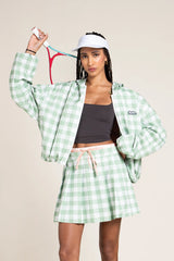 Darius Bomber in Green Gingham