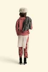 Ruffled Collar Sweatshirt in Old Pink