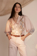 Zena Top in Indigo Coral